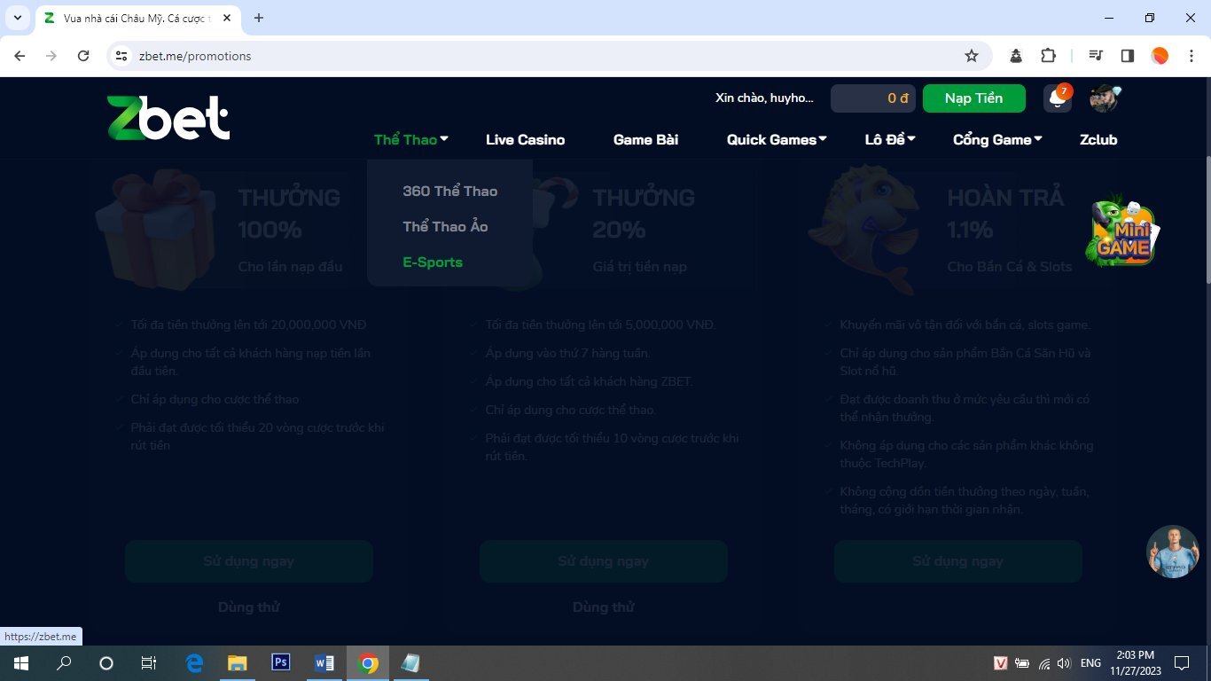 Lựa chọn chuyên mục E sports để tham gia cá cược