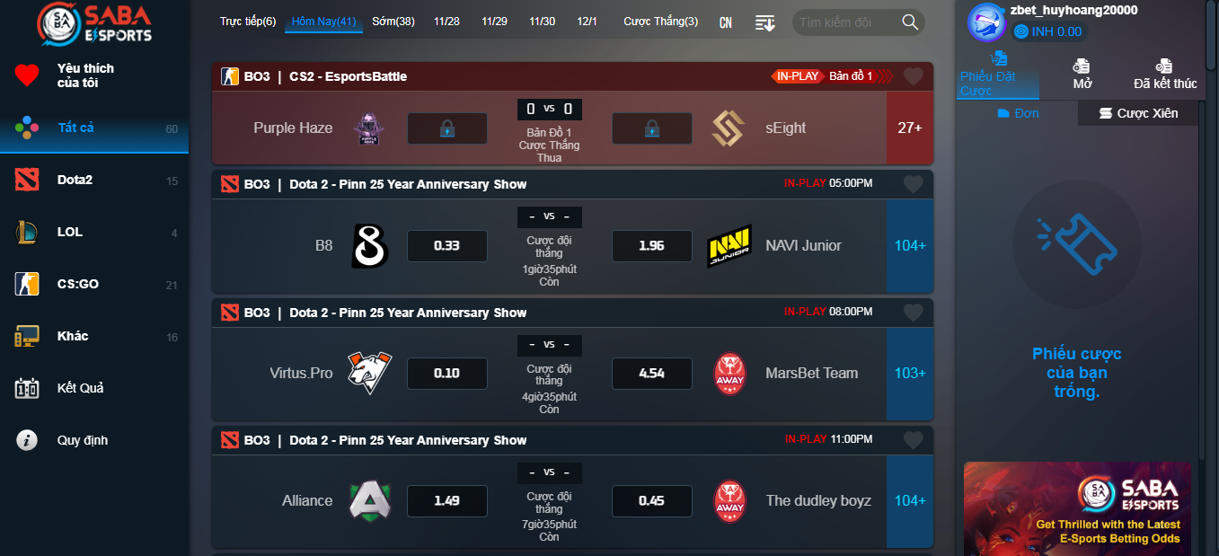 E sports - Hình thức đặt cược vô cùng hấp dẫn 