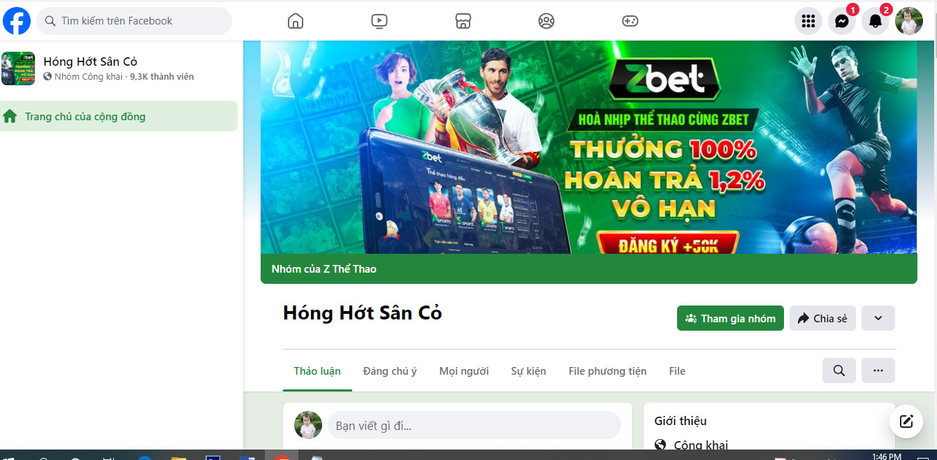 Tham gia group "hóng hớt sân cỏ" để kết nối với chuyên viên Zbet