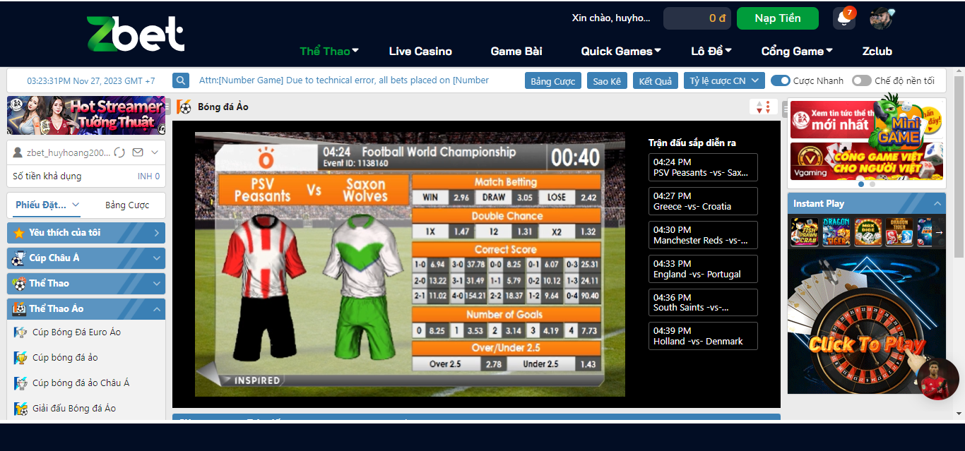 Thể thao ảo Zbet - sự lựa chọn tuyệt vời cho bet thủ