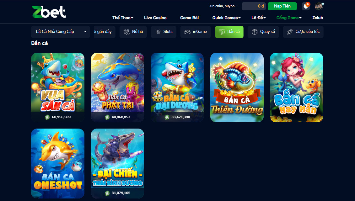 Trò chơi bắn cá Zbet đặc sắc không nên bỏ lỡ