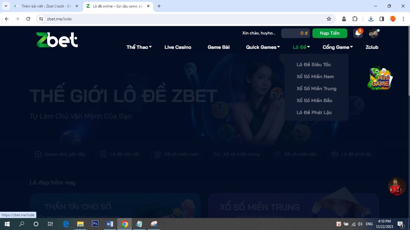 Cách tham gia sảnh lô đề tại Zbet